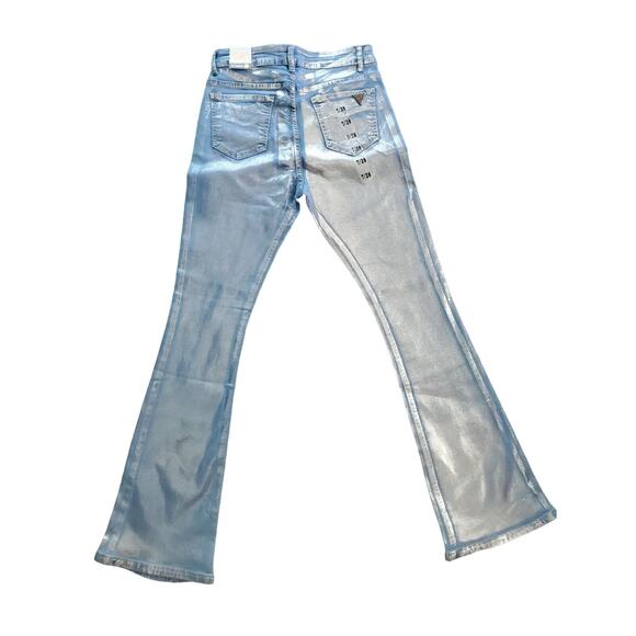 Women's JR 7/28 Celebrity Ace High Waisted Boot Cut Shiny Pants - Picture 2 of 7